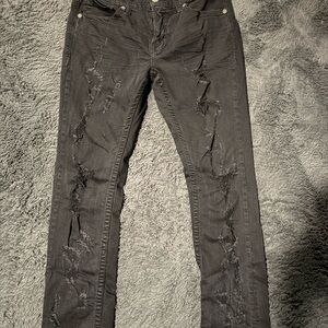 Salvage Black Distressed Havoc Jeans Slim Fit